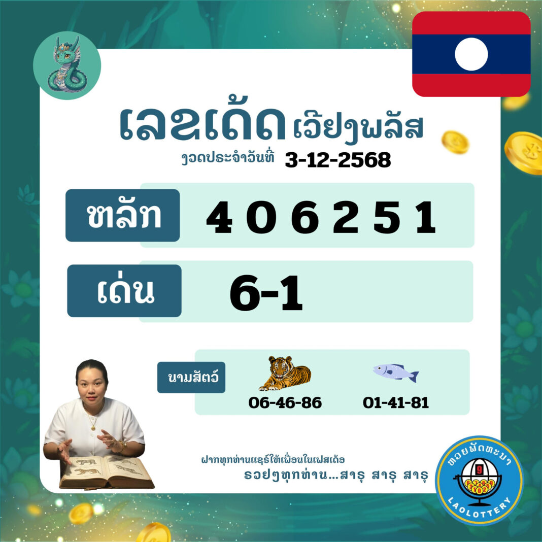 ໃບແນວທາງນອຍອາຂາຮຍເລ໊ກໃນງວດວັນທີ່ 3-12-68